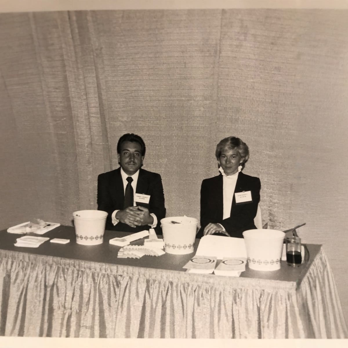 An archival photograph of Joe’s parents seated together at an event